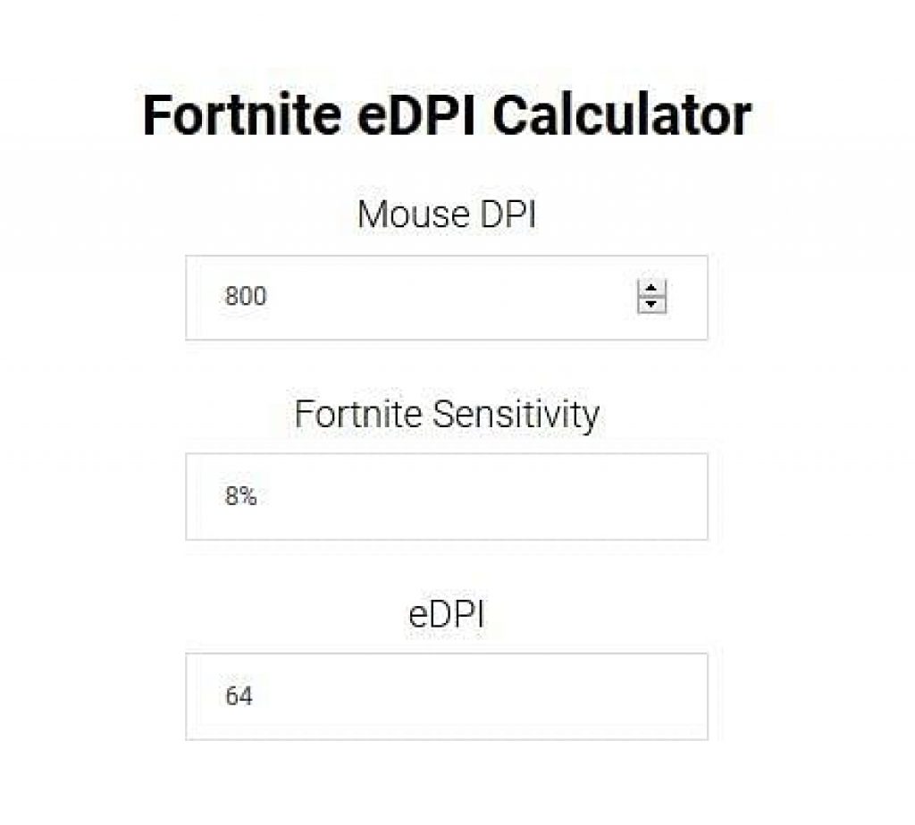 eDPI Calculator Fortnite