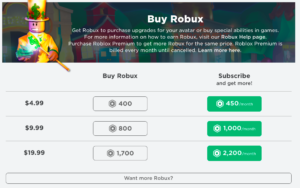 buy robux from roblox