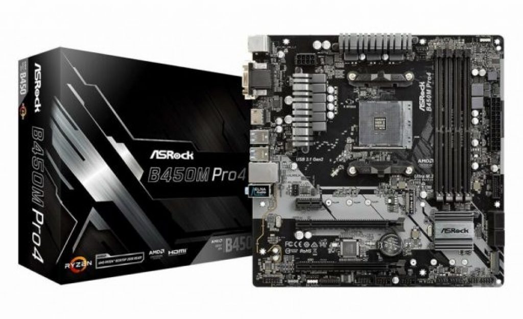 ASRock B450M PRO4 AM4 AMD Motherboard